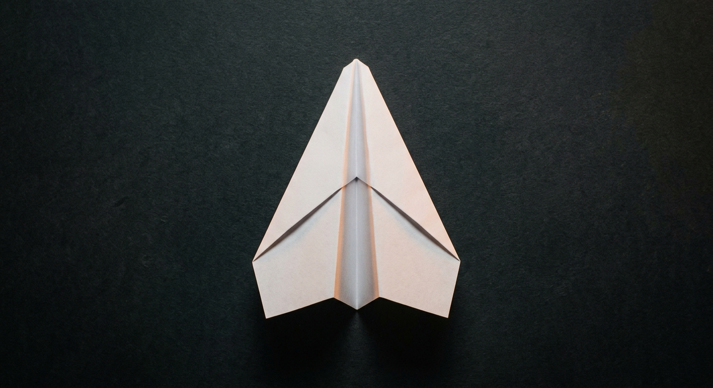 A traditional paper airplane — the target figure for IROS 2026